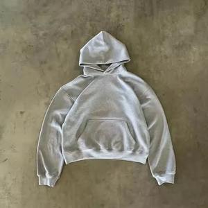 Sweat-shirt ample uni épais 500/400 g/m², sweat-shirt en coton pour homme, sweat-shirt en molleton surdimensionné, fabricant de sweat-shirt personnalisé, sweat-shirt lourd, sweat-shirt court - Product Image 5