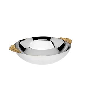 Support en laiton de décoration le plus vendu et de haute qualité pour bol de service de vaisselle en nickel avec un design élégant doré - Product Image 5