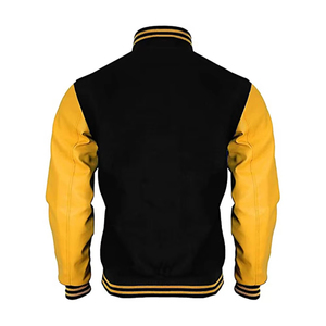 Hombres de alta calidad streetwear bordado chaqueta con letras de alta calidad chaqueta de bombardero de cuero de invierno servicio OEM chaquetas de los hombres - Product Image 2