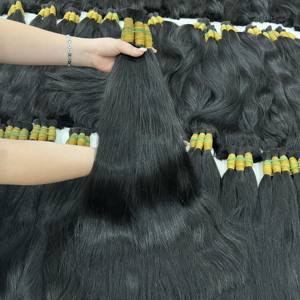 ขายส่งผมยาวตรงดิบธรรมชาติสีดําในผู้ขายต่อผมมนุษย์ชาวเวียดนามจํานวนมาก - Product Image 1