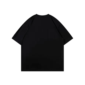 Heavy ล้างสีทึบเสื้อยืดพลัสขนาดแขนสั้นผู้ชาย Oversize TShirt วินเทจพัฟตัดแต่งกางเกงผ้าฝ้าย 100% สําหรับชาย - Product Image 4