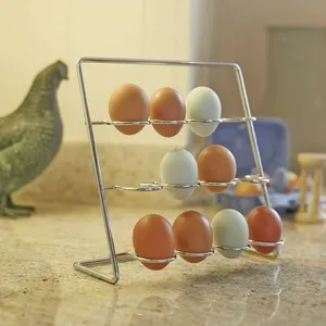 ล่าสุดทองเหลืองทำใหม่ดูผู้ถือไข่ยืนที่มีคุณภาพสูงที่ทันสมัยผู้ถือไข่ยืนสง่างามสำหรับบ้าน Bacrkery การใช้งานห้องครัว - Product Image 6