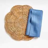 Napperons en rotin écologiques à bord festonné irrégulier DHT Handicraft, vaisselle en gros, dessous-de-plat décoratifs en osier personnalisables