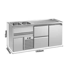 ตู้กดเบียร์แบบ Direct Draw / Kegerator 1 ประตูสแตนเลส + 2 ลิ้นชัก PREMIUM  2 อ่างล้างมือด้านซ้าย - 1950700 มม. - Product Image 2