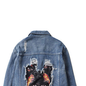 Nouvelle arrivée Veste bomber en denim pour homme Col montant Coupe ajustée Coupe-vent Respirante Durable Mode extérieure Vente en gros pas cher - Product Image 2