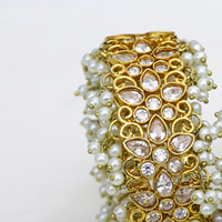 Bracelet plaqué or en cz avec perles piroi dernière conception en gros bijoux de mode Bracelet moyen plaqué or Bracelets pour femmes