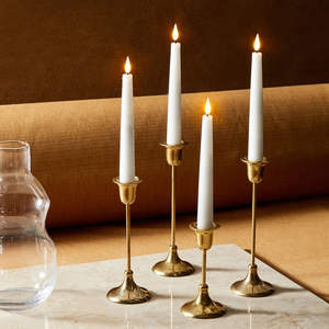 Candelabro de latón con forma de vela para el hogar, soporte de luz de té para boda, hecho a mano, producto en oferta con artesanía natural - Product Image 6