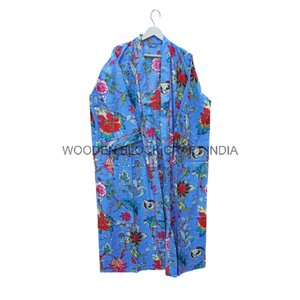 กิโมโนผ้าฝ้ายระบายอากาศได้ดีสำหรับคนที่คุณรักชุดกิโมโนคอวีมีดีไซน์เรียบง่ายและพิมพ์ลายดอกไม้สำหรับสวมใส่สบาย - Product Image 5