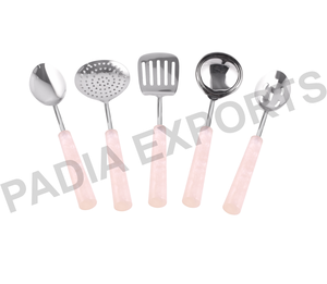 Matériau métallique écologique pour outil de cuisine rose en résine élégante et durable - Product Image 1