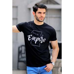 VESILE Men's Summer Crew Neck T-Shirt 100% Cotton Jersey Slim Fit 220 Grams Silk Screen <b>Printing</b> Fashion Styles - Product Image 3