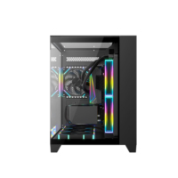 AntarcChill Popular Panoramic Clear PC Case High Airflow Mid-Tower Gaming Computer Case Aluminum Alloy MicroATX