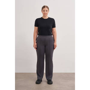 กางเกงขากว้างเอวสูงระบายอากาศได้มีสายรัดเอวยางยืดหนา-แอนทราไซต์ - Product Image 1