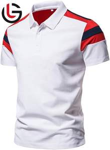 Venta caliente High Street Formal Nuevo 100% Tela de LICRA de algodón orgánico Tallas grandes Casual Liso Impreso Polo de golf Camiseta para hombres - Product Image 5