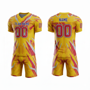 Ensemble de maillot et short de football américain personnalisé avec position du logo sur le devant, 100% polyester, antibactérien, séchage rapide, toutes saisons - Product Image 4