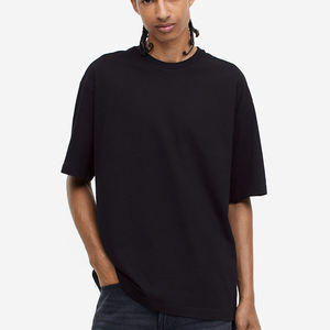 Customized 250g Heavy Batik 100% Cotton Vintage <b>Tshirt</b> Solid Color Loose Short Sleeves Knitted Fabric with Polyester Inclusions - Product Image 1