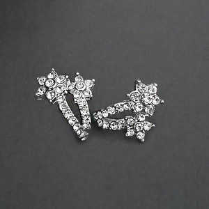 Kriaa White Austrian Stone Chandelier Stud Pendientes Surtido Plateado-1310762 - Product Image 1