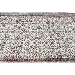 Grand tapis turc de 5,9 x 9 pieds, tapis vintage, tapis en laine rayé gris et rouge - Product Image 4
