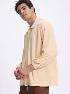 Chemise Homme Décontractée 100% Coton Coupe Régulière Solide Respirant Teint Uni Tricoté Tissage ODM Fourniture - Product Image 3