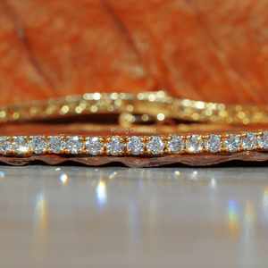 สร้อยข้อมือเทนนิสสีเหลืองทองที่ปลูกในแล็บพร้อมเพชรเต็มของขวัญวันครบรอบสำหรับคนที่คุณรัก - Product Image 2