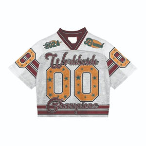 Top Quality Streetwear Oversized Jersey Manufacturer OverSized Cropped Mesh Top Football Jersey Practice Mesh <b>T</b>-<b>Shirt</b> for <b>Men</b> - Product Image 3