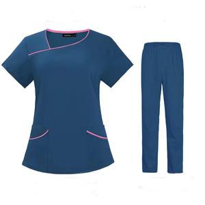 Conjunto de Uniformes Médicos para Hombre, Blusa de Manga Corta con Bolsillos y Botones, Ropa de Trabajo para Salón de Belleza y Spa - Product Image 5