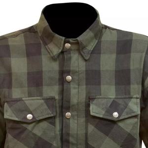 Chemise en flanelle Armure approuvée CE Chemise de moto rembourrée avec doublure en aramide Bouches d'aération sous les bras Doublure en maille Tissu en coton ciré - Product Image 2