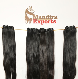 Cutícula alineada cruda ninguno procesamiento químico natural virgen paquete máquina de cabello doble trama recta cabello humano indio - Product Image 2