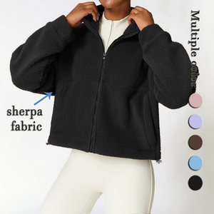Veste Sherpa extérieure en polaire personnalisée OEM Streetwear Active Wear veste Sherpa en polaire à fermeture éclair complète pour les femmes pour l'hiver - Product Image 5