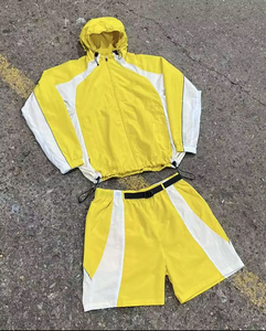 Conception personnalisée Ensemble de survêtements de sport d'été à manches longues pour hommes 100% polyester Vêtements de plage Combinaisons de survêtement à motif uni au genou - Product Image 2