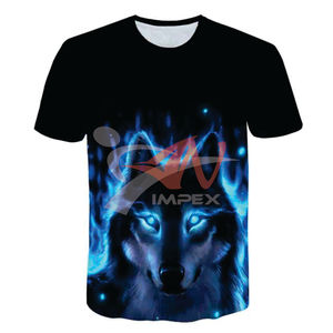 Camiseta con estampado 3D de lobo Animal de entrega rápida para hombre, Digital Camiseta con estampado, ropa gráfica, Camiseta con estampado de gran tamaño completo - Product Image 3