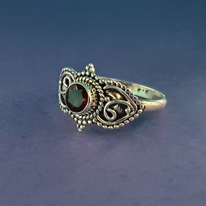 925พลอยโกเมนทำด้วยมือประณีตแหวนเงินสเตอร์ลิงเครื่องประดับสำหรับผู้หญิงสำหรับงานแต่งงาน - Product Image 3