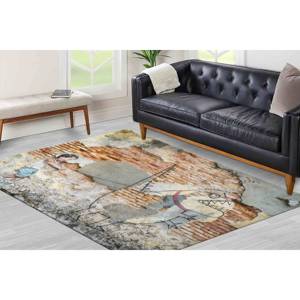 Alfombra con Estampado de Grafiti de Dinosaurios, Diseño de Dinosaurio Adorable, Alfombra Moderna Suave Antideslizante, Alfombra Suave No Tejida - Product Image 4