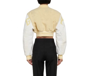 Chaqueta Universitaria XL para Mujer al por Mayor, Chaqueta Corta 100% Lana con Forro de Lino, Tela Estampada de Cuero Genuino 2026 - Product Image 6