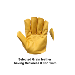 Guantes de trabajo de cuero de grano de vaca Guantes de mano de seguridad PPE con forro múltiple para trabajos industriales y de construcción - Product Image 5