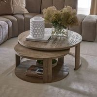 Ensemble de table gigogne en bois avec finition lisse idéal pour table basse de salon et support d'angle