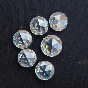 ลูกปัดเพชรโมอิส8มม. สีขาวตัดรูปกุหลาบสวยงาม5ชิ้นสำหรับเครื่องประดับที่กำหนดเองด้วย20มม. และ14มม. ความชัดเจนของ VVS - Product Image 2