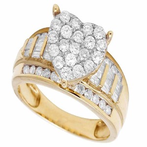 Coeur Design Moissanite rond et Baguette grappe diamant bague de mariage de mariée glacé bijoux en argent pour les femmes cadeau d'anniversaire - Product Image 3