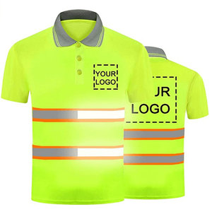 Polos de sécurité haute visibilité avec bande réfléchissante pour hommes, manches courtes, col rabattu - Product Image 5