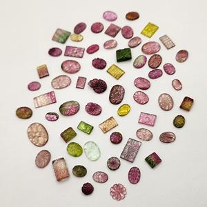 พลอยทัวร์มาลีนแกะสลักด้วยมือธรรมชาติแบบหลายธรรมชาติเครื่องประดับตกแต่งดีไซน์ดอกไม้ที่ไม่ซ้ำใครทำอัญมณีหลวมให้สีเล่น - Product Image 3