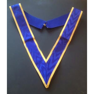 Collaret bleu royal avec garniture en or Colliers maçonniques personnalisés de haute qualité Meilleure vente Vente chaude Colliers maçonniques personnalisés - Product Image 4