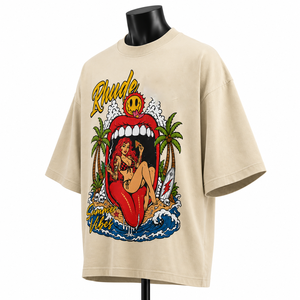 เสื้อยืดพิมพ์ลายกราฟิกขนาดใหญ่พิเศษสำหรับผู้ชาย ผ้าคอตตอนหนานุ่ม สไตล์สตรีทแวร์ วินเทจ ลุคซักยีนส์ - Product Image 3