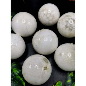 Amazing natural Scolecite stone <b>sphere</b>/ball - Energy/Reiki/<b>Crystal</b> Healing - 2 inches (5 cms) diameter and 150 gms (0.33 lb) - Product Image 3