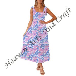 Boho bloque estampado algodón gitano mujeres tallas grandes tamaño libre túnica correa de espagueti vestido verano playa regalo para ella India y Pakistán - Product Image 2