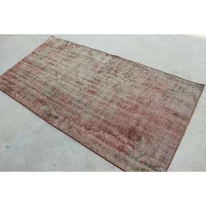 Alfombra Antigua, Alfombra Turca de 3.5x6.9 pies, Alfombra de Lana Roja - Product Image 4