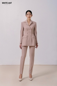 เสื้อเบลเซอร์6กระดุมสองแถวสำหรับผู้หญิงเสื้อเบลเซอร์แขนยาวเสื้อแจสเปอร์85% โพลีเอสเตอร์15% สแปนเด็กซ์ - Product Image 2