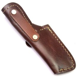 OEM ODM al por mayor hecho a mano grano superior cuero de vaca cuchillo vaina punteado estampado patrón 4-5 pulgadas hoja fija caza Camping 6,5 - Product Image 3