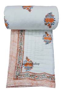 Peso leggero reversibile Kantha letto trapunta King-Queen Size 100% cotone fatto a mano blocco stampa indiana etnica stile moderno - Product Image 4