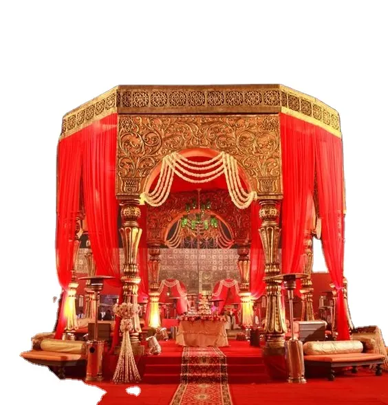 インドの曼荼羅の結婚式の装飾と手作りのフルカービングの手作りの結婚式の曼荼羅のテーマ