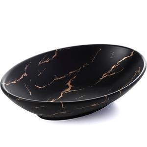 Elegante cuenco decorativo de mármol negro para la mesa del hogar, decoración navideña, centro de mesa, pieza de diseño moderno de alta calidad con estilo de lujo - Product Image 1