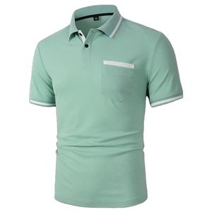 Camiseta Polo de Verano para Hombre, Estilo Urbano, Cuello Camisero, Corte Ajustado Informal, Manga Corta, Color Puro, Secado Rápido, Poliéster - Product Image 5